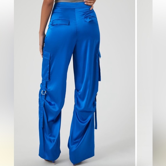 NWT: Satin Black Ruched Pants - Picture 8 of 10